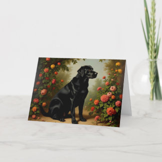 Black Labrador Retriever Dog Blank Thank You Card