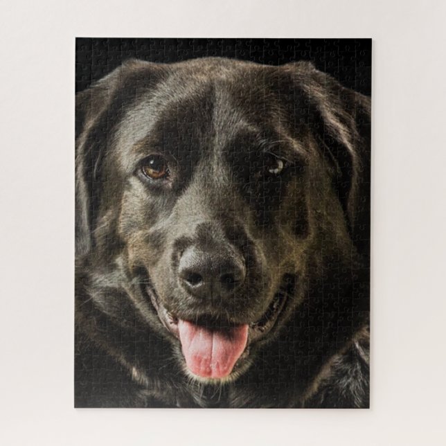 Black Labrador retriever Dog Cartoon Jigsaw Puzzle (Vertical)