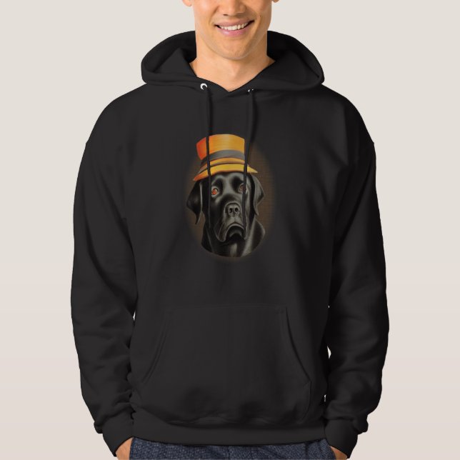 Black Labrador Retriever Dog   Cute Doggy Lab Mama Hoodie (Front)