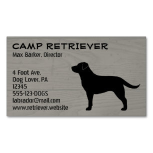 Black Labrador Retriever Dog Silhouette Black Lab Magnetic Business Card
