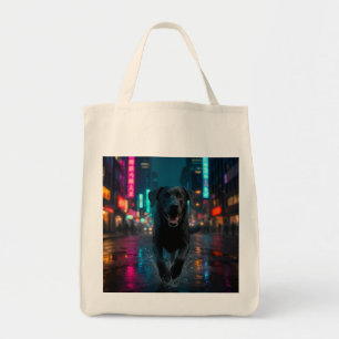 Black Labrador Retriever Elegant Grocery Tote Bag