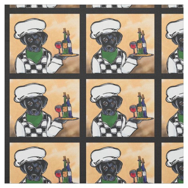 Black Labrador Retriever Fabric (Swatch)