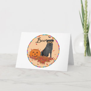 Black Labrador Retriever Halloween Card