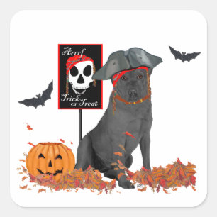 Black Labrador Retriever Halloween Square Sticker