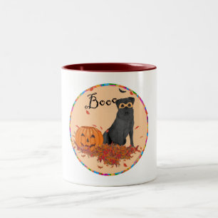 Black Labrador Retriever Halloween Two-Tone Coffee Mug
