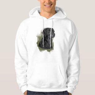 Black Labrador Retriever Hand-Painted Watercolor Hoodie