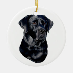 Black Labrador Retriever head ornament