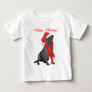 Black Labrador Retriever Holiday Greetings Baby T-Shirt