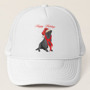 Black Labrador Retriever Holiday Greetings Trucker Hat