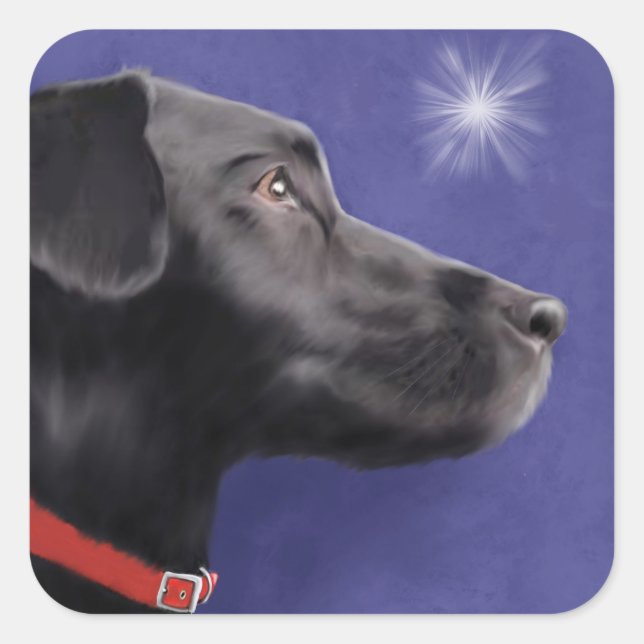 Black Labrador Retriever Holiday Sticker (Front)