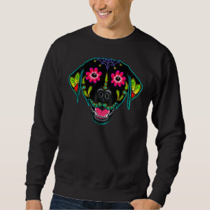 Black Labrador Retriever In Black Day Of The Dead Sweatshirt