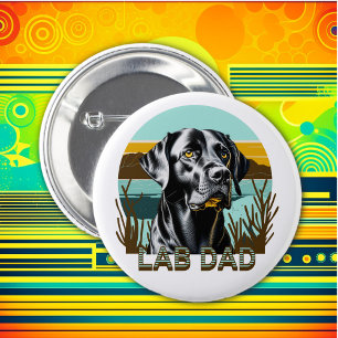 Black Labrador Retriever   Lab Dad 6 Cm Round Badge