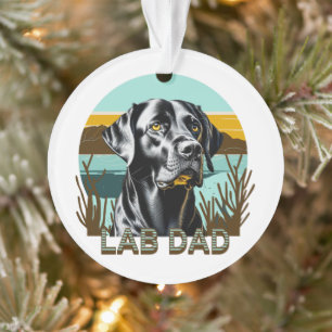Black Labrador Retriever   Lab Dad Ornament