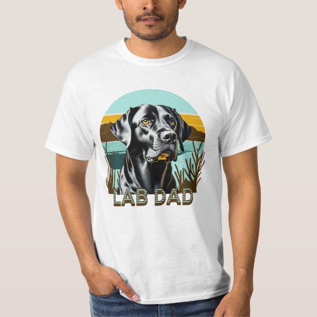 Black Labrador Retriever | Lab Dad T-Shirt (Front)