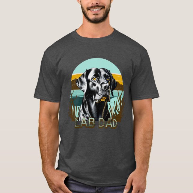 Black Labrador Retriever | Lab Dad T-Shirt (Front)