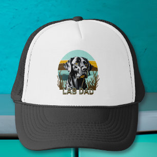 Black Labrador Retriever   Lab Dad Trucker Hat