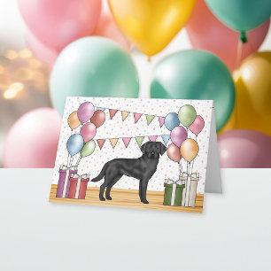 Black Labrador Retriever Lab Dog Colourful Birthda Card