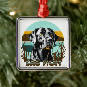 Black Labrador Retriever   Lab Mum Metal Ornament