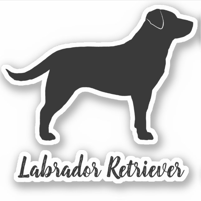 Black Labrador Retriever Lab Silhouette Sticker (Front)