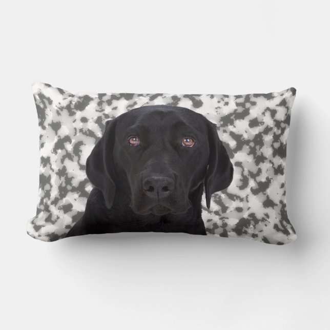 Black Labrador Retriever Lumbar Cushion (Front)