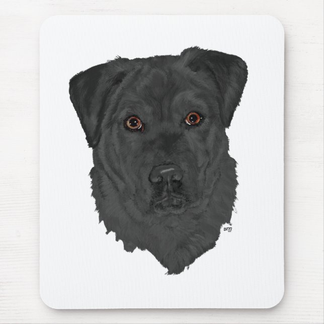 Black Labrador Retriever Mouse Pad (Front)