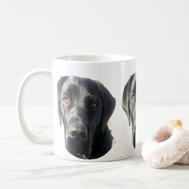 Black Labrador Retriever Mug (With Donut)