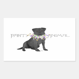 Black Labrador Retriever Party Rectangular Sticker