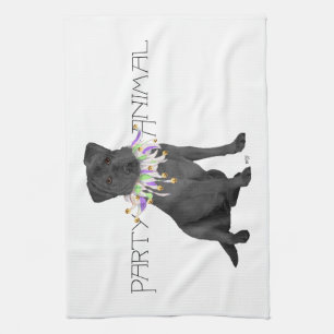 Black Labrador Retriever Party Tea Towel