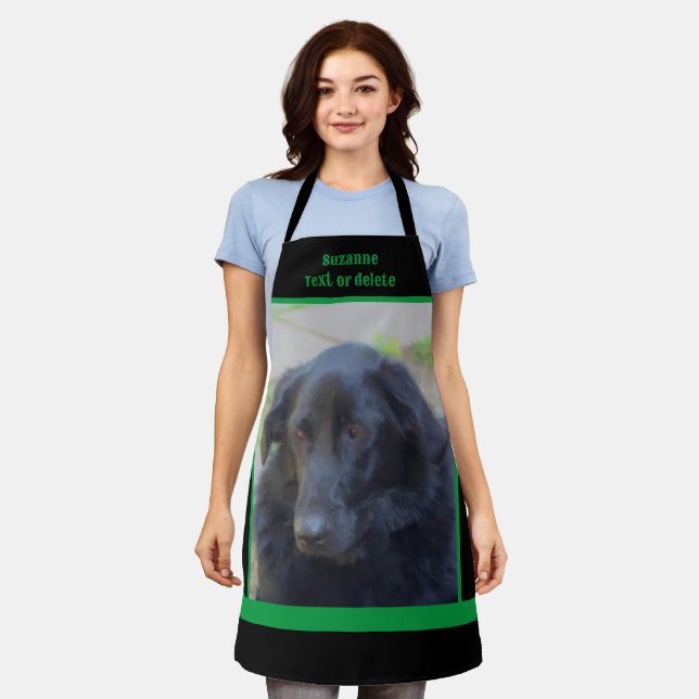 Black Labrador Retriever Personalised Apron (Worn)