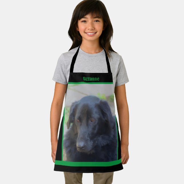 Black Labrador Retriever Personalised Apron (Insitu)