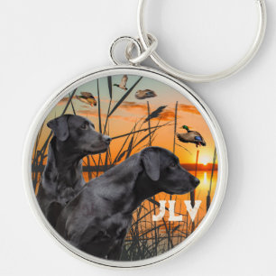 Black Labrador Retriever Personalized Key Ring