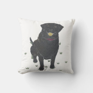 Black Labrador Retriever Pillow