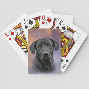 Black Labrador Retriever Playing Cards