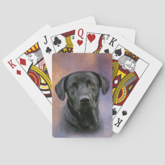 Black Labrador Retriever Playing Cards
