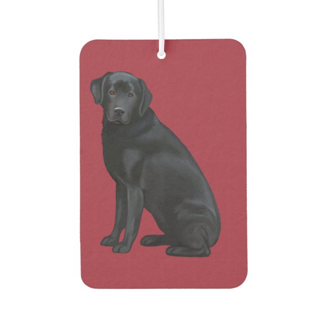 Black Labrador Retriever Portrait Car Air Freshener (Front)