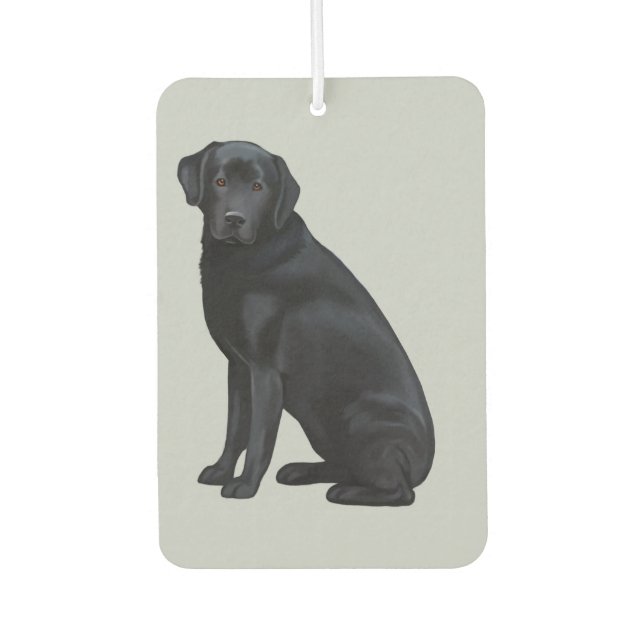 Black Labrador Retriever Portrait Car Air Freshener (Front)
