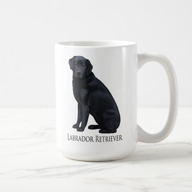 Black Labrador Retriever Portrait Coffee Mug (Right)