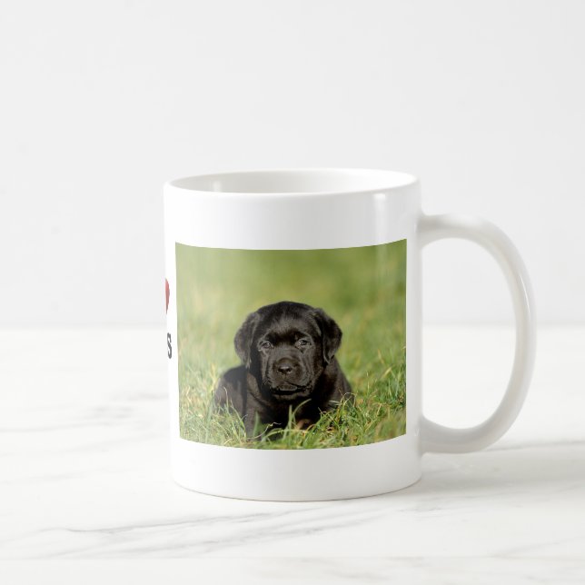 Black labrador retriever puppy coffee mug (Right)
