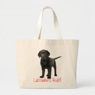 Black Labrador Retriever Puppy Dog Love Large Tote Bag