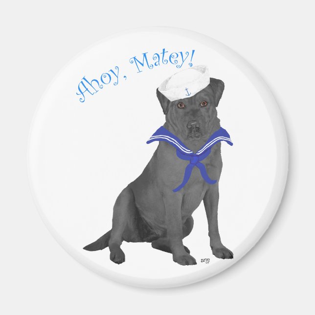 Black Labrador Retriever Sailor Magnet (Front)