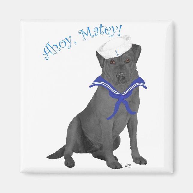 Black Labrador Retriever Sailor Magnet (Front)