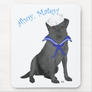 Black Labrador Retriever Sailor Mouse Pad