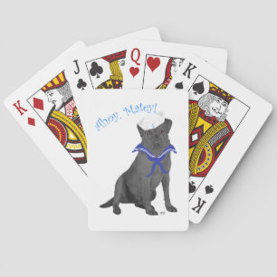 Black Labrador Retriever Sailor Playing Cards