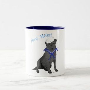 Black Labrador Retriever Sailor Two-Tone Coffee Mug