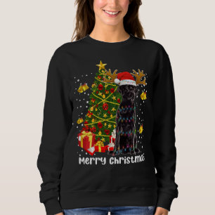 Black Labrador Retriever Santa Christmas Tree Ligh Sweatshirt