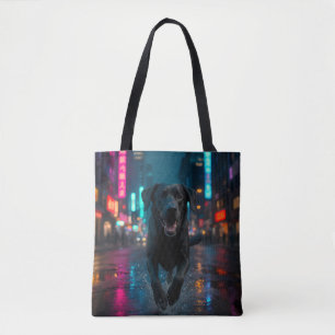 Black Labrador Retriever Shoulder Tote Bag