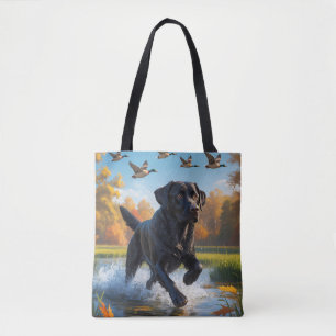 Black Labrador Retriever Shoulder Tote Bag