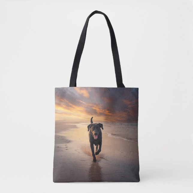 Black Labrador Retriever Shoulder Tote Bag (Front)