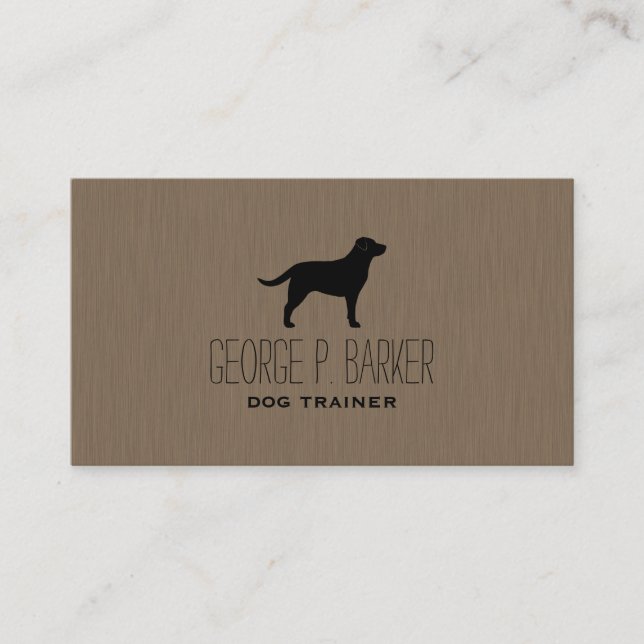 Black Labrador Retriever Silhouette Business Card (Front)
