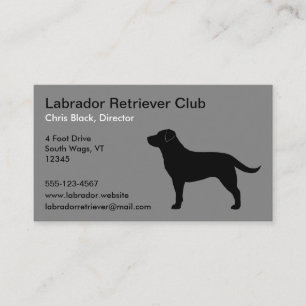 Black Labrador Retriever Silhouette Business Card